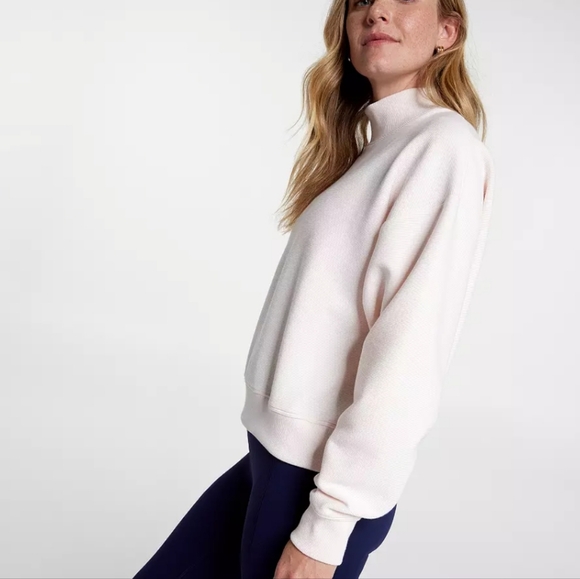 CALIA by Carrie Faded Pink Ellevate Ottoman Funnel Pullover Size XL - Picture 3 of 7